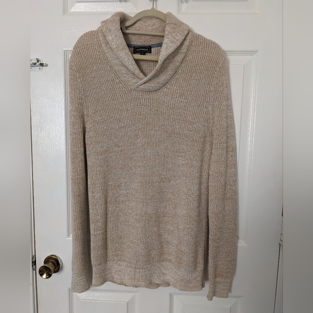 Express Beige Cowl Neck Sweater